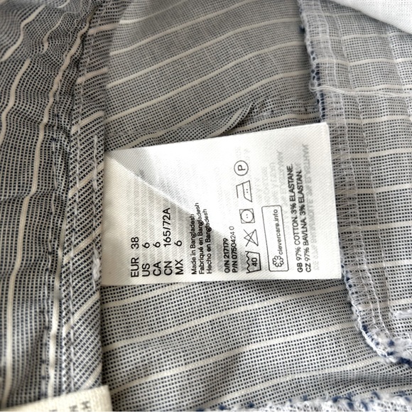 3/4 striped light blue and white pants with side pockets H&M - Picture 6 of 6